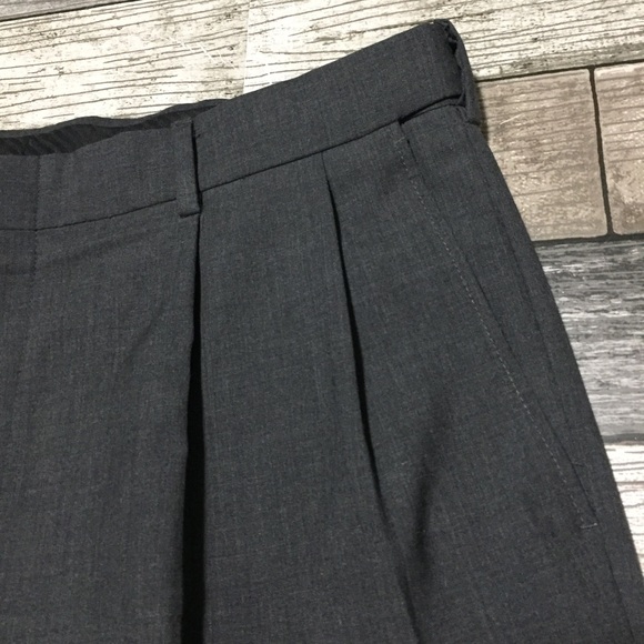 Lands End Traditional Fit Wool Dress Pants Men’s 36x30 Gray Pleated Cuffed - Picture 8 of 11